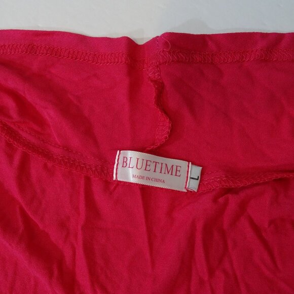 Bluetime Women Pink Lightweight Open Front Long Cardigan Duster Size L Pockets - Picture 5 of 12